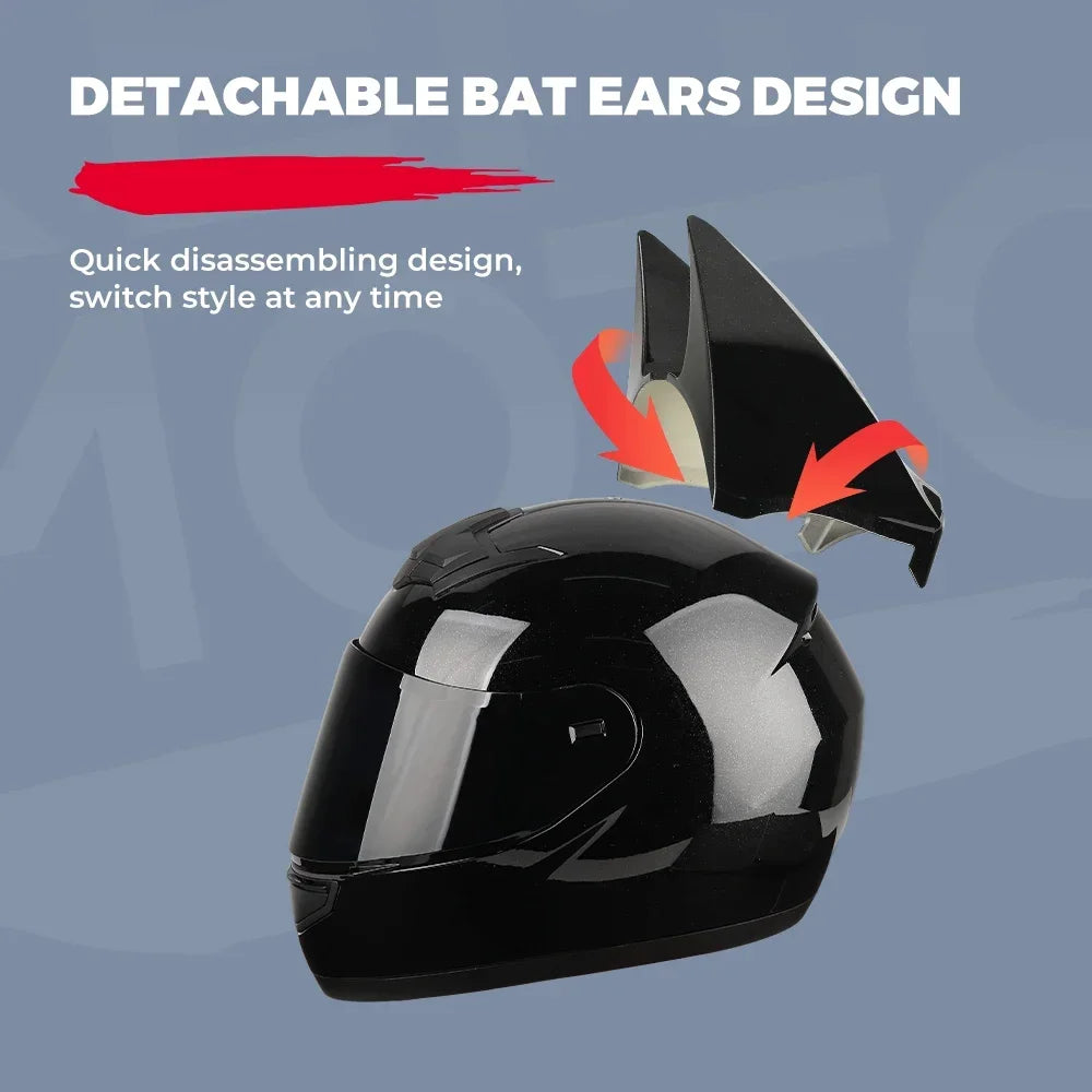 Motorcycle Helmet Full Face Bat Ears