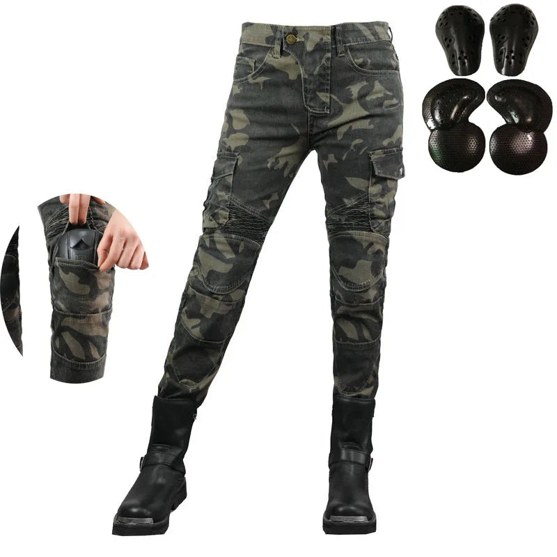 Women's Jeans Camouflage Riding High Waist Jeans