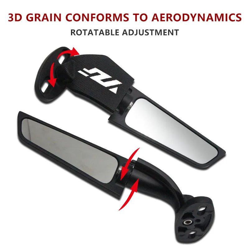 For Yamaha YZF R1 R3 R6 R6S R7 R15 R25 R1M R1S Motorcycle Modified Wind Wing Adjustable Rotating Rear View Mirror Rear Mirr