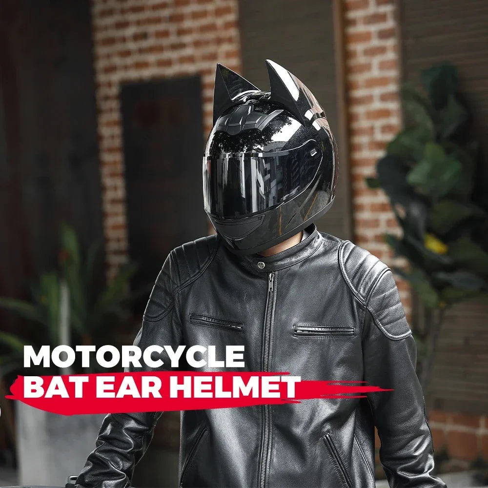 Motorcycle Helmet Full Face Bat Ears