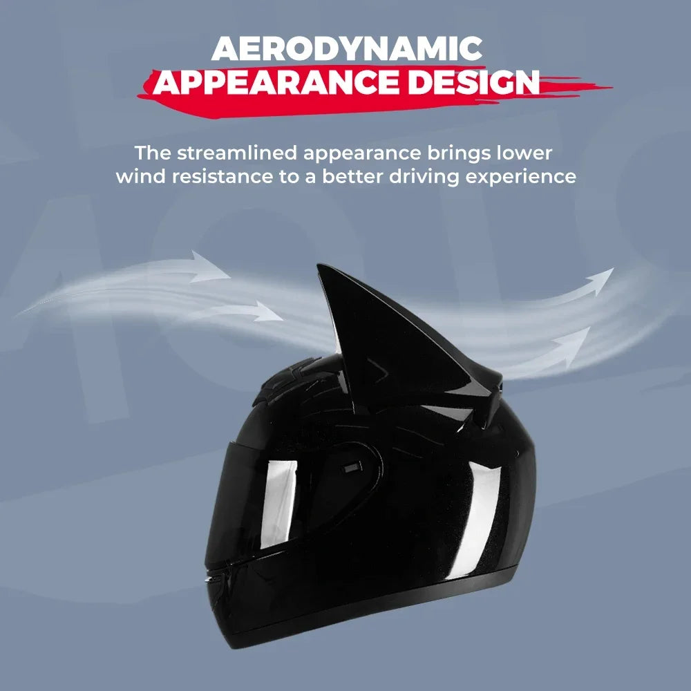 Motorcycle Helmet Full Face Bat Ears