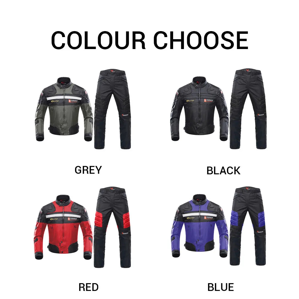 DUHAN Black Motorcycle Jacket+Motorcycle Pants