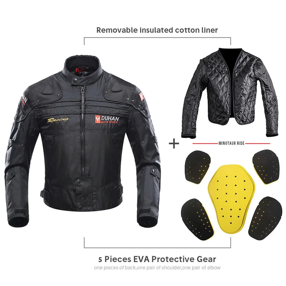 DUHAN Black Motorcycle Jacket+Motorcycle Pants