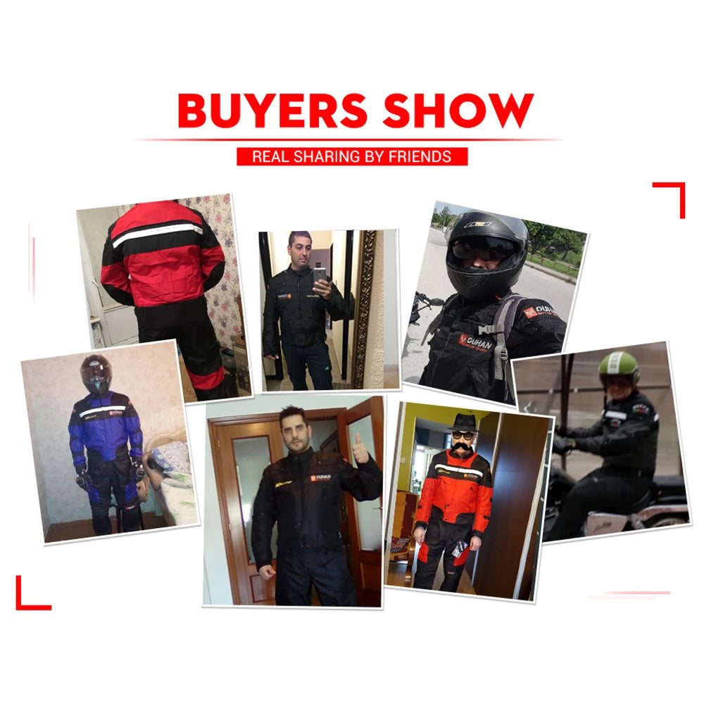 DUHAN Black Motorcycle Jacket+Motorcycle Pants