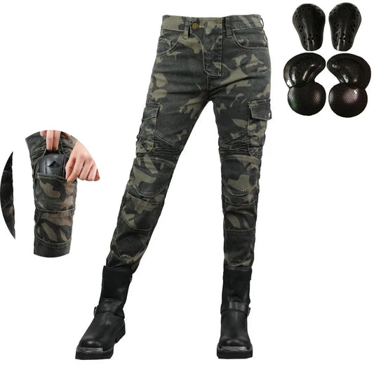 Women's Jeans Camouflage Riding High Waist Jeans