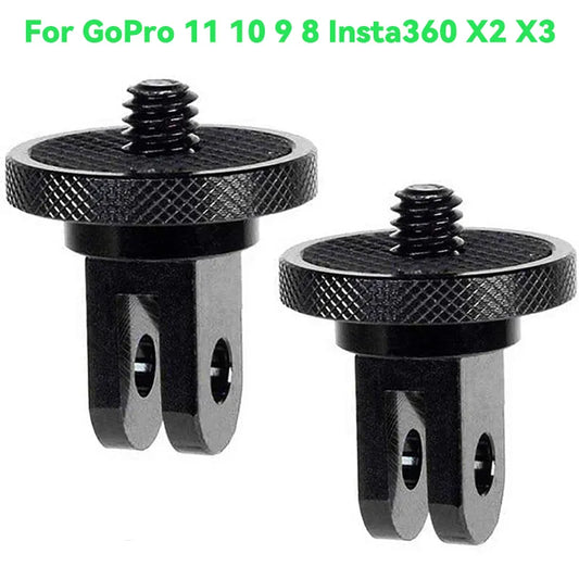 1/4 Inch Screw Tripod Adapter 360 Rotating Mount Holder For Go Pro 12 11 10 9 8 Insta-360 One X X2 X3 Camera Accessories