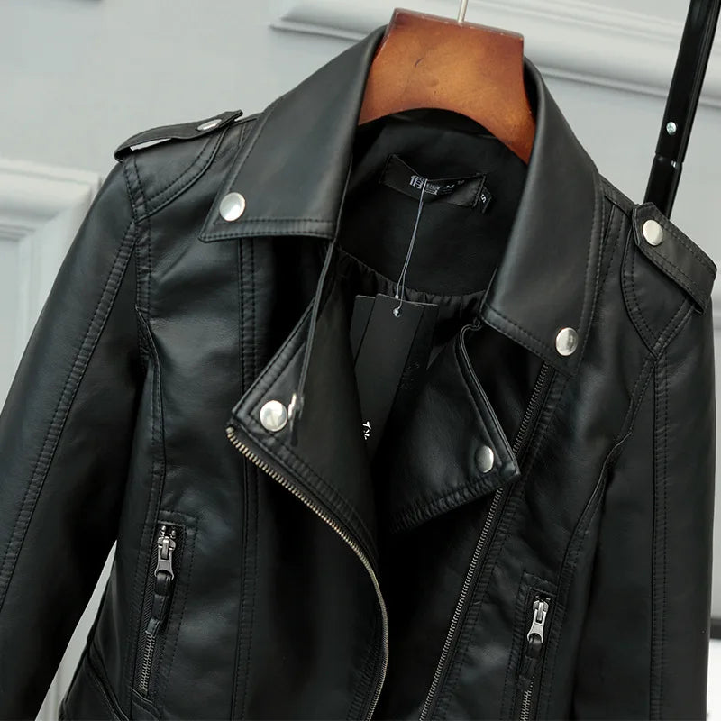 Women’s Motorcycle Leather Short Coat
