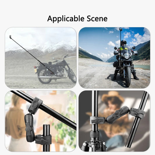 Motorcycle Bike Double Clip Bracket for Insta360 X3 One X2 GoPro Hero 11 Mini 10 9