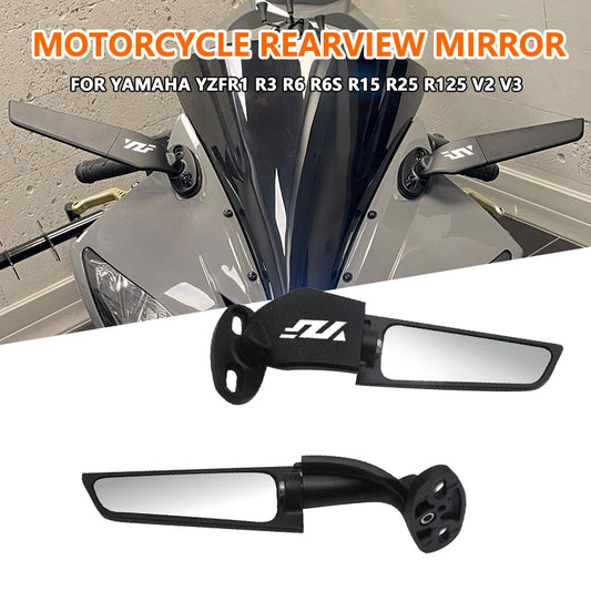 For Yamaha YZF R1 R3 R6 R6S R7 R15 R25 R1M R1S Motorcycle Modified Wind Wing Adjustable Rotating Rear View Mirror Rear Mirr
