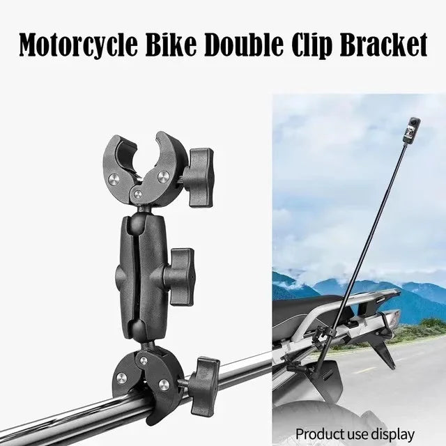 Motorcycle Bike Double Clip Bracket for Insta360 X3 One X2 GoPro Hero 11 Mini 10 9