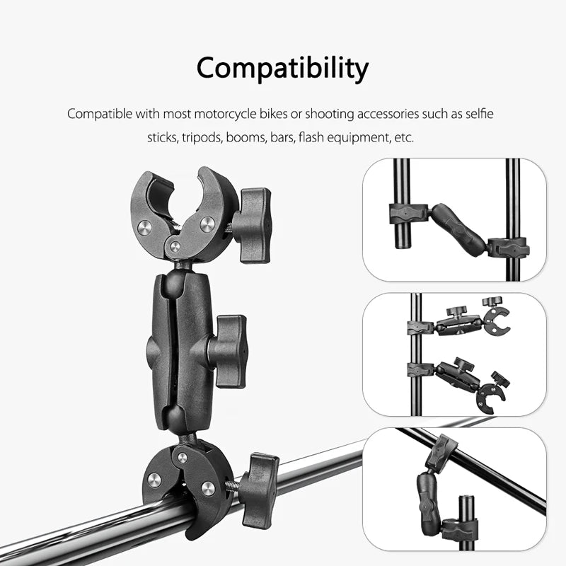 Motorcycle Bike Double Clip Bracket for Insta360 X3 One X2 GoPro Hero 11 Mini 10 9