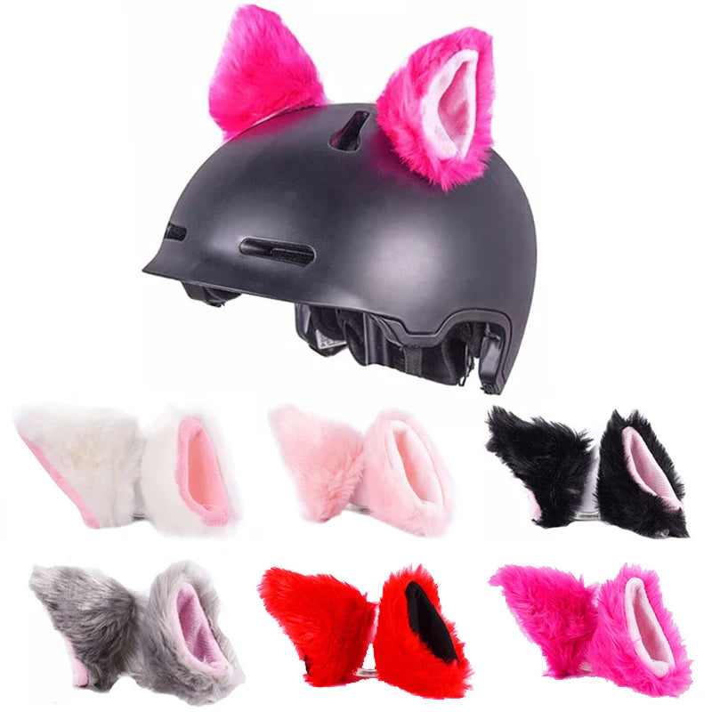 2Pcs Colorful Motorcycle Helmet Devil Horns, wings, Ears