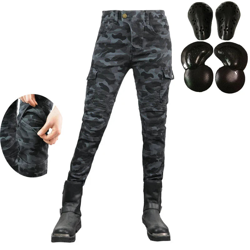 Women's Jeans Camouflage Riding High Waist Jeans
