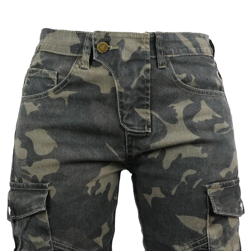 Women's Jeans Camouflage Riding High Waist Jeans